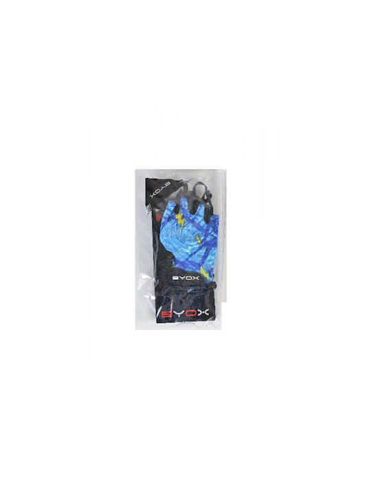Byox Half Finger Cycling Gloves Blue