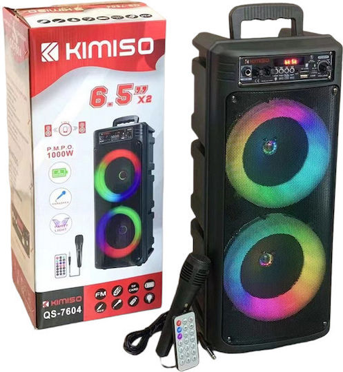 Karaoke Speaker with Wired Microphone and Lighting Effects QS-7604 886519 Black