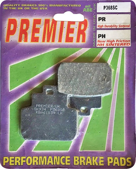 Premier Motorcycle Brake Pads for Piaggio Beverly 400 MP3 X8