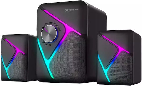 Xtrike Me SK-610 Компютърни тонколони 2.1 с RGB осветление и мощност 11W в Черен цвят