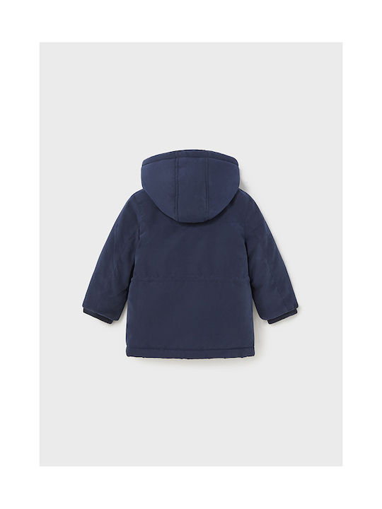 Mayoral Kids Parka Long with Hood Navy Blue