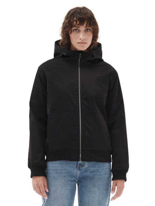 Emerson Women's Short Lifestyle Jacket Waterproof and Windproof for Winter with Hood Black