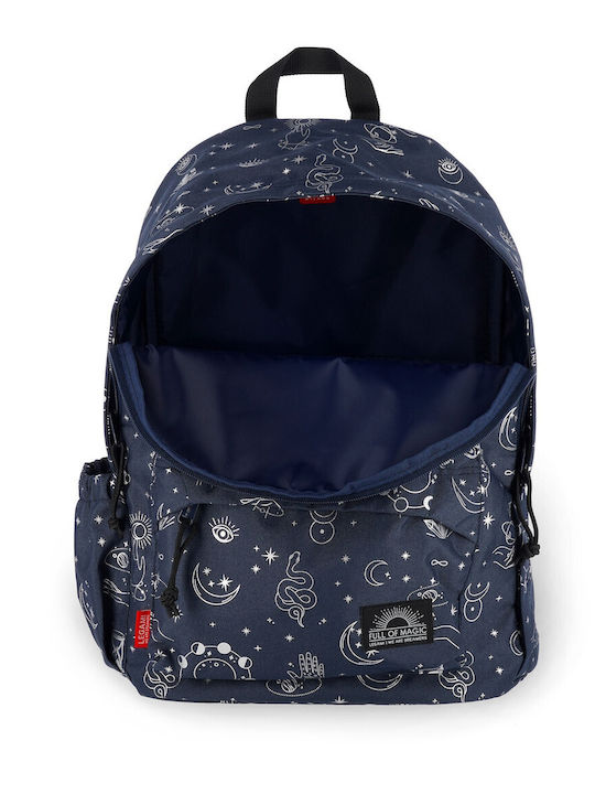 Legami Milano Schulranzen Rucksack Junior High-High School Blau mit Flaschenhalter 32Liter