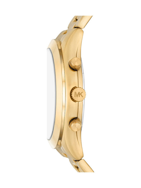 Michael Kors Runway Men's Watch 44mm Battery with Yellow Metal Bracelet