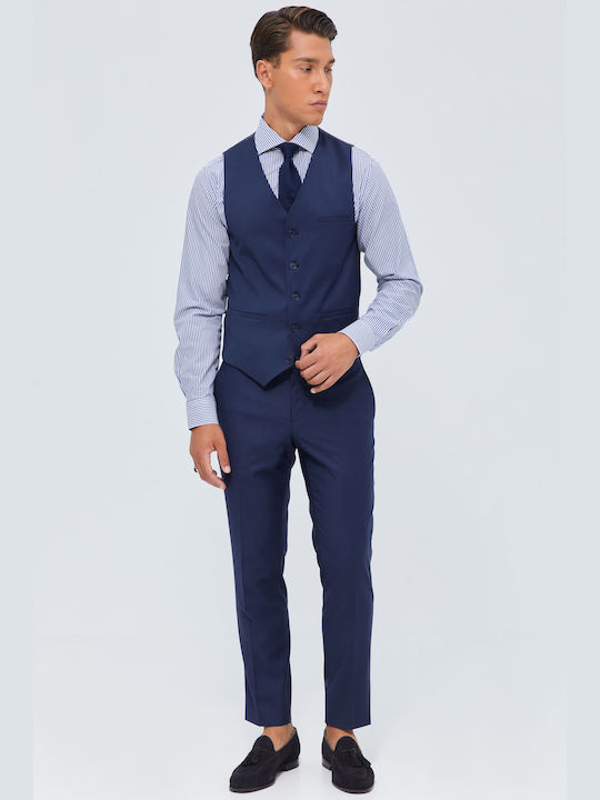 Aristoteli Bitsiani Men's Vest Slim Fit Blue