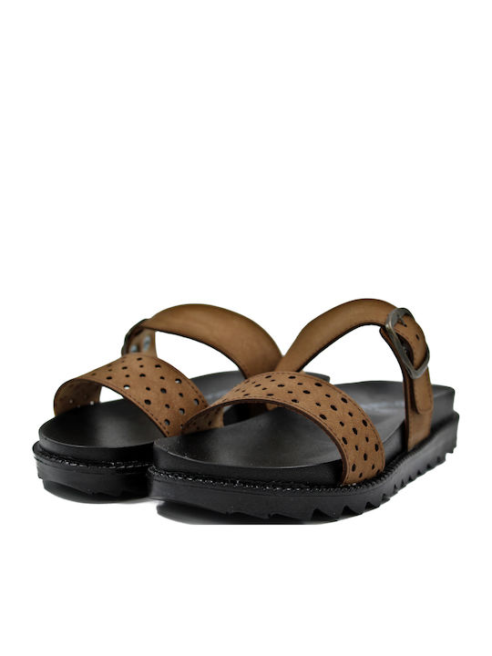 Women's Flat Sandals Anatomic in Brown Color