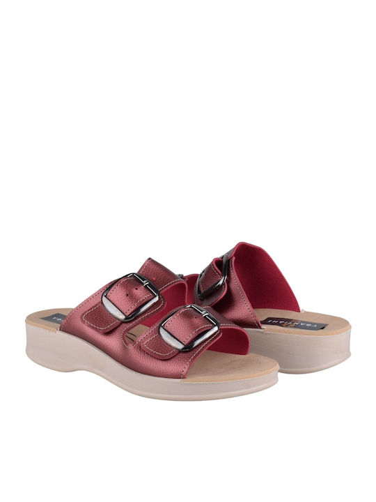 Women's Flat Sandals Anatomic in Burgundy Color