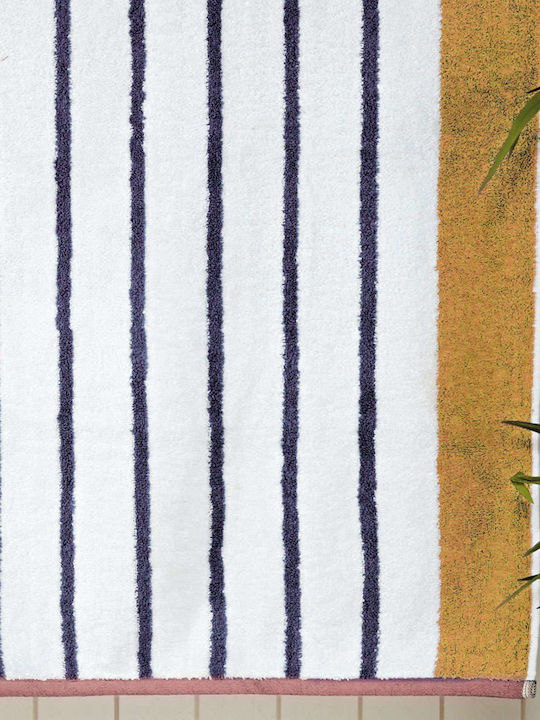 Πετσέτα Προσώπου Λευκό Μουσταρδί Ροζ Drake 03 (50x90) Kentia (1 τεμ)