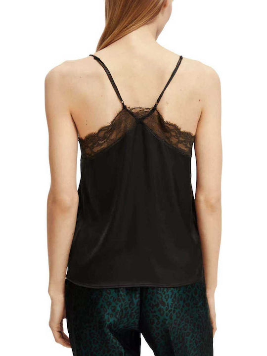 Scotch & Soda Camisole Lace Trim Lingerie Top Feather Bottle Green