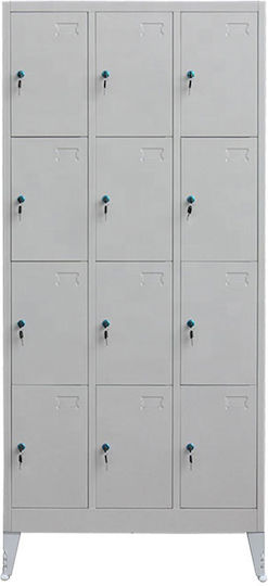 Spind Metallisch mit 12 Schränke 90x40x195cm