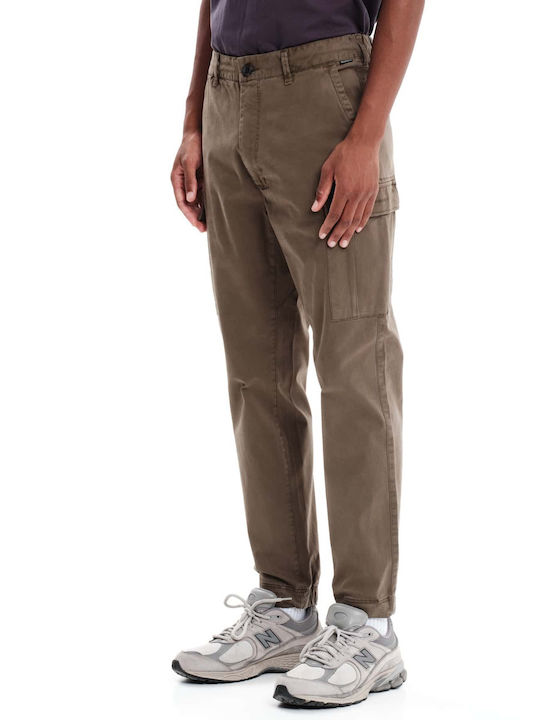 Trousers Cargo Elastic in Regular Fit Dark Olive