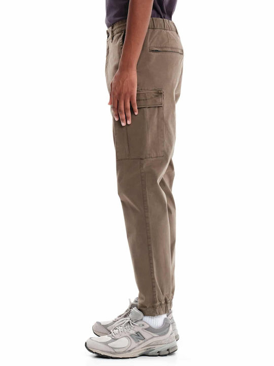 Trousers Cargo Elastic in Regular Fit Dark Olive