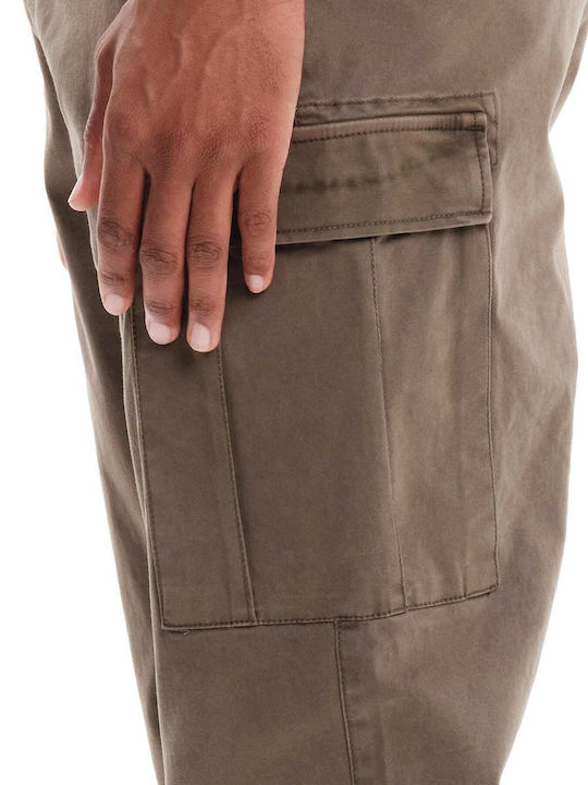 Trousers Cargo Elastic in Regular Fit Dark Olive