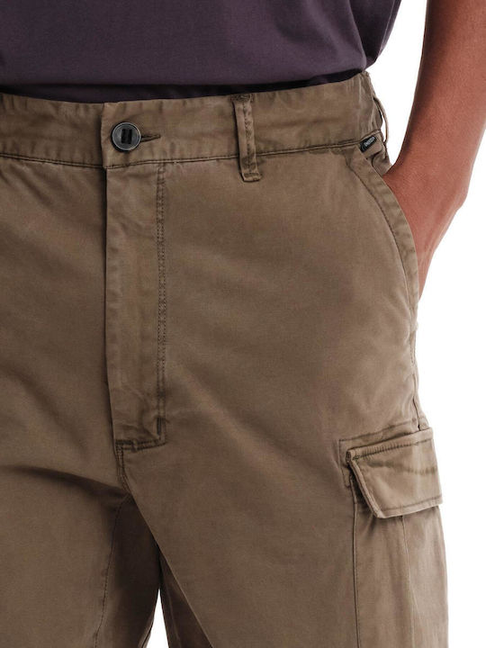 Trousers Cargo Elastic in Regular Fit Dark Olive