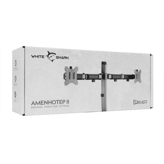 White Shark Amenhotep II Desk Mount for 2 Screens up to 32 Inches Silver