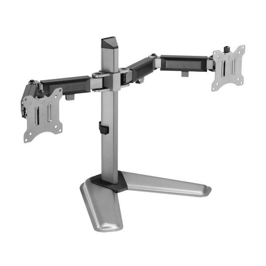 White Shark Tutankhamun Desktop Stand for 2 Monitors up to 32" Silver