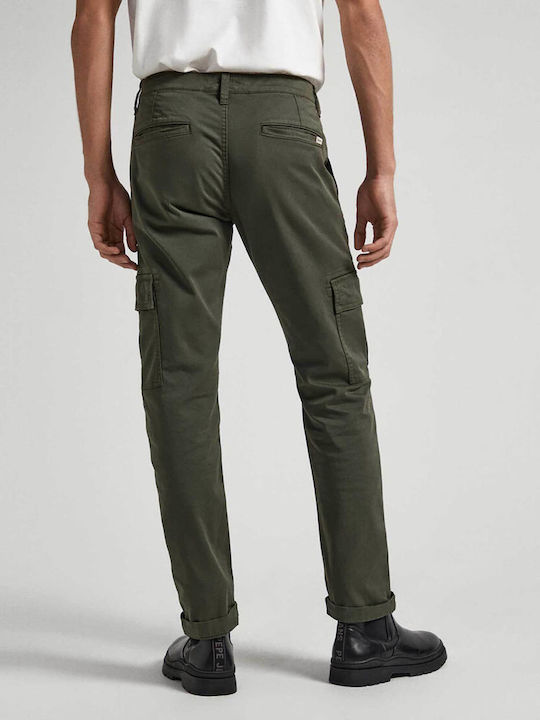 Pepe Jeans Sean Herrenhose Cargo Elastisch in Normaler Passform Khaki