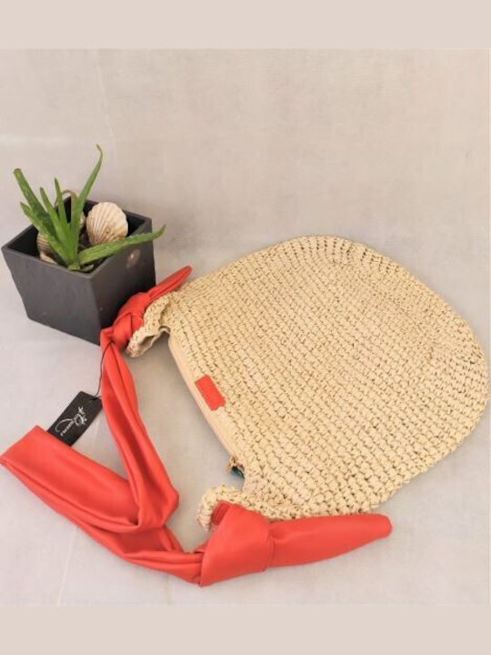 4queens Straw Beach Bag Orange