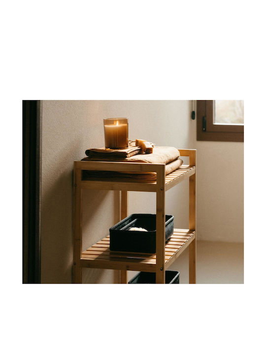 Andrea House Επιτοίχια Ραφιέρα Μπάνιου Bamboo με 3 Ράφια 46x35x74.5cm