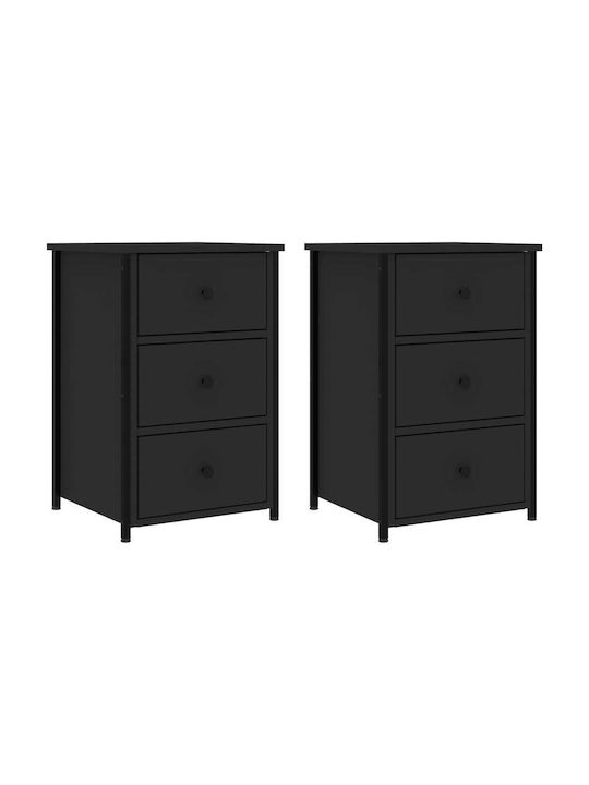 Wooden Bedside Tables 2pcs Black 40x36x60cm