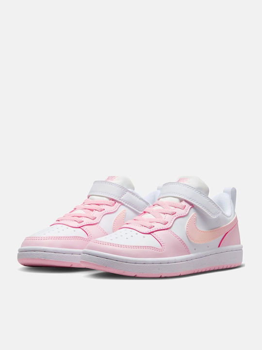 Court Borough Low Recraft Kids Sneakers with Scratch White / Pink Foam
