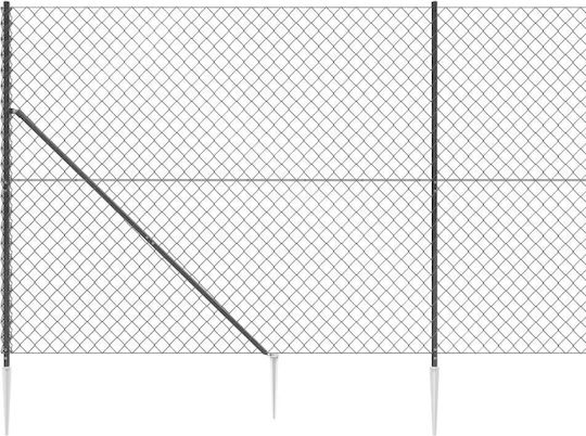 vidaXL Plasă de sârmă cu Îmbrăcăminte din PVC Gri 1.8x25m