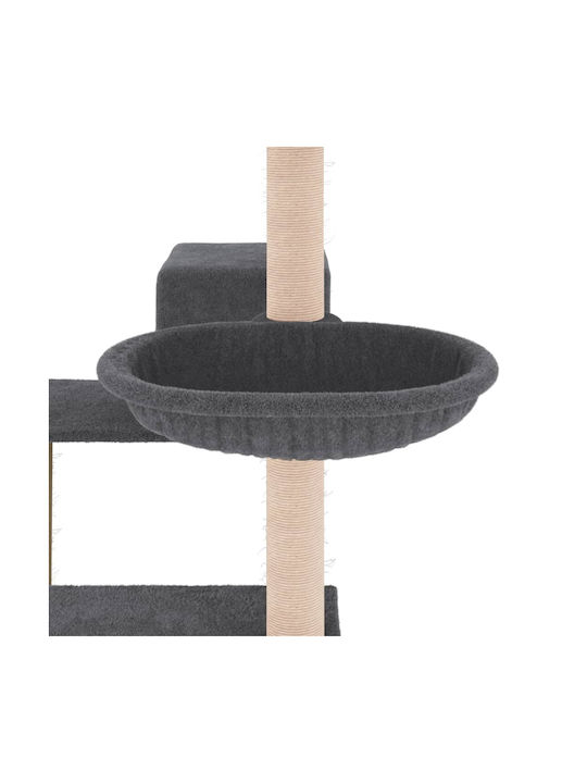 vidaXL Cat Tree Dark Grey 82.5 cm with Sisal Scratching Posts Grey Ονυχοδρόμιο Γατόδεντρο Γκρι 72.5x59.5x82.5εκ.