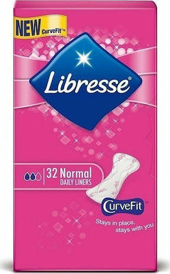 Libresse Normal Daily Liners for Normal Flow 2 Drop 32pcs CurveFit