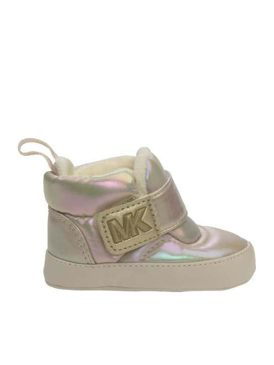 Michael Kors Βρεφικά Sneakers Αγκαλιάς Χρυσά Puffy