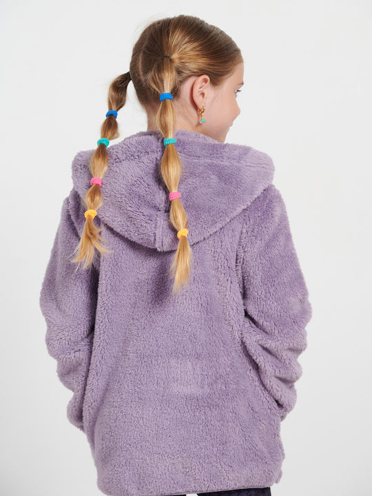 BodyTalk Girls Hooded Cardigan with Zipper Lilac