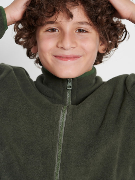 Kids Cardigan Fleece Khaki
