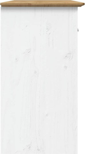 Wooden Buffet with Drawers White Natural L115xW43xH79.5cm