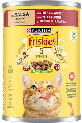 Purina Friskies Nasses Katzenfutter für Katze in Dose mit Rindfleisch und Gemüse 400gr