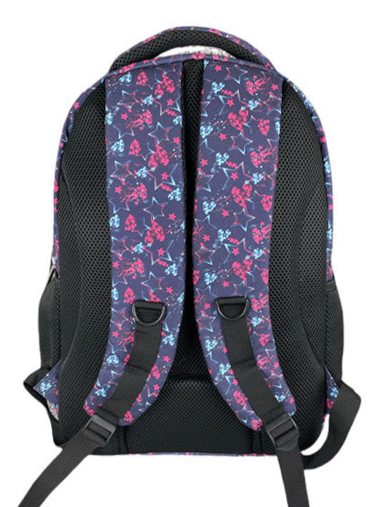 +Efo 4zip Schulranzen Rucksack Junior High-High School mit Flaschenhalter Mehrfarbig 30lt 31 x 22 x 44cm