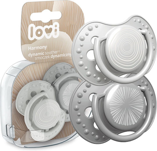 Lovi Baby Harmony Pacifiers Silicone Gray for 0-3 months 2pcs