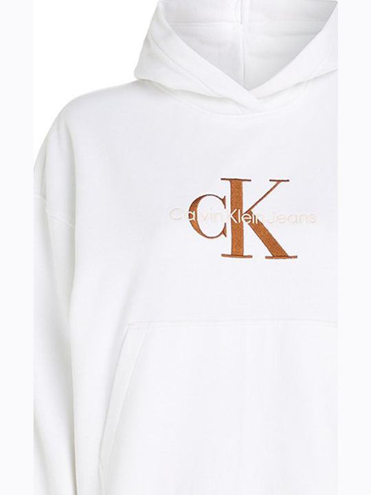 Long Women's Sweatshirt Hooded White