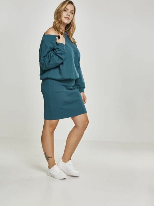 Mini Kleid Rollkragen Braun