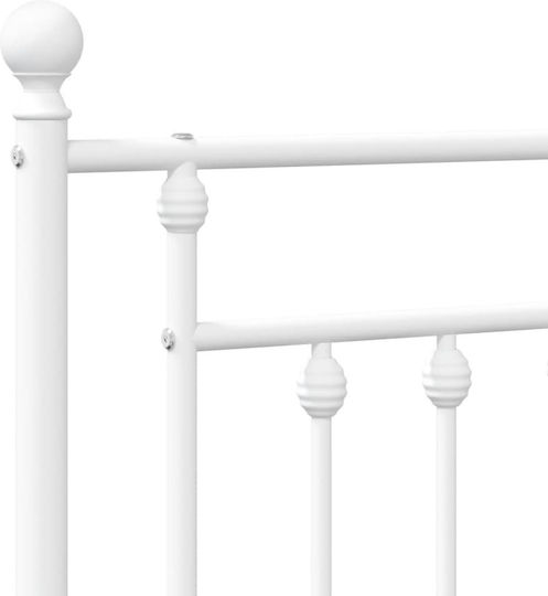 King Size Metallbett Weiß mit Lattenrost für Matratze 183x213cm