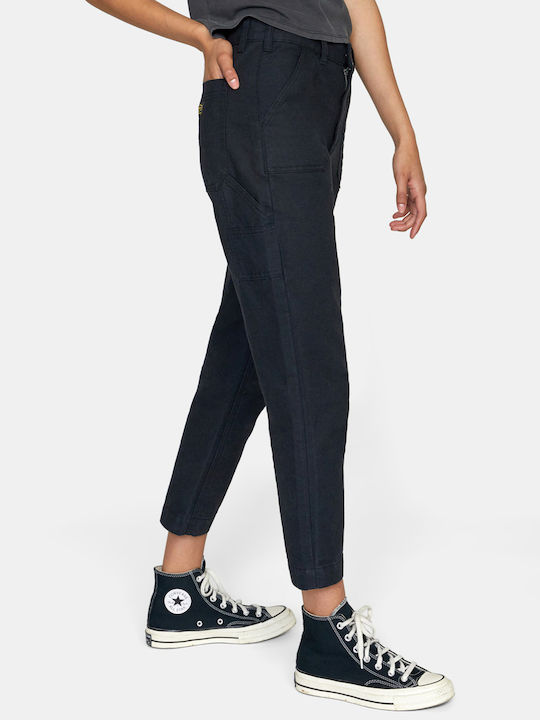 Damen Stoff Hose Schwarz