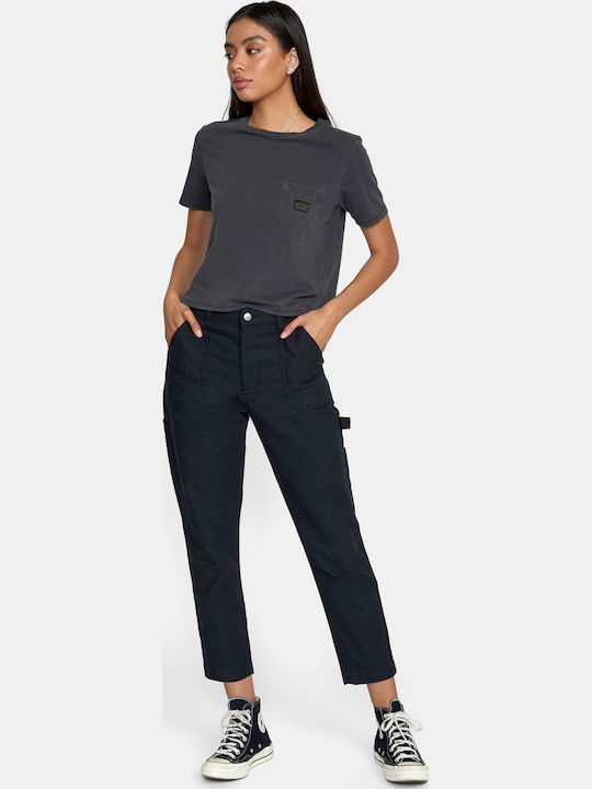 Damen Stoff Hose Schwarz