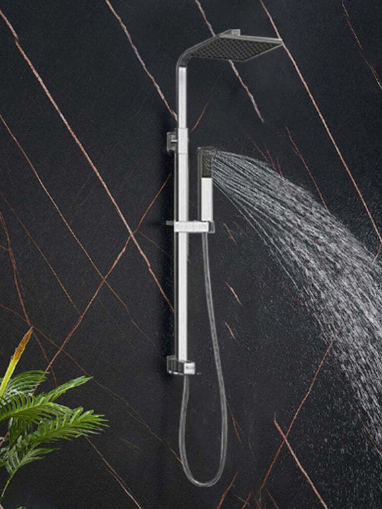 Wallex Rudo Adjustable Shower Column without Mixer 70-115cm Silver
