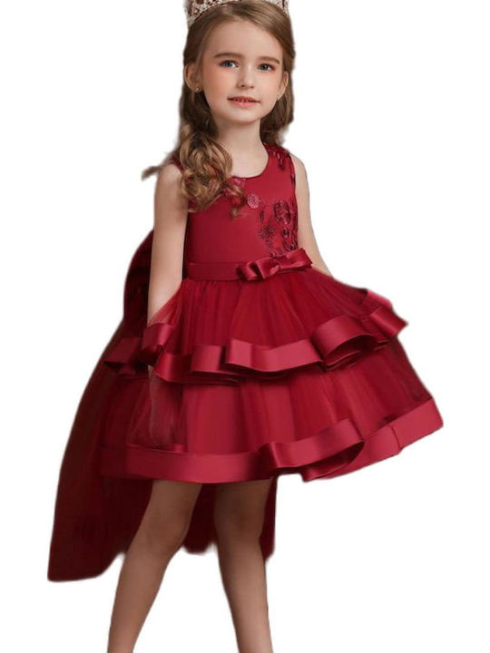 Rochie Fete Fără Mâneci Din Tulle Burgundy
