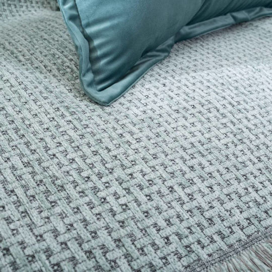 Teoran Brooklin Sesselüberwurf Chenille 180x150cm 13 Türkis