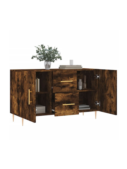 Sideboard Wooden with Drawers Smoky Oak 100x36x60cm