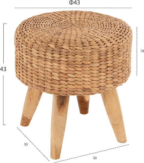 Σκαμπό Σαλονιού Jim Φυσικό 43x43x43εκ.