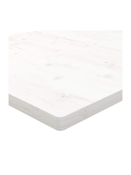 vidaXL Rectangular Office Desk Surface made of Solid Wood in White Color 100x50x2.5cm 824431 1pcs
