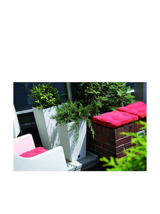 Prosperplast DRTS300 Übertopf Rattan Gray mit Gestell 29x29x55εκ.