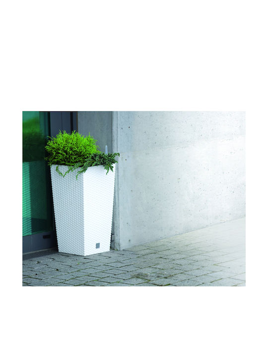 Prosperplast DRTS300 Übertopf Rattan Gray mit Gestell 29x29x55εκ.