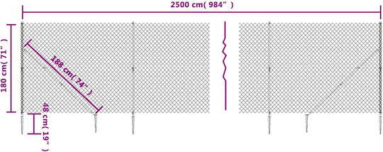vidaXL Plasă de sârmă cu Îmbrăcăminte din PVC Verde 1.8x25m