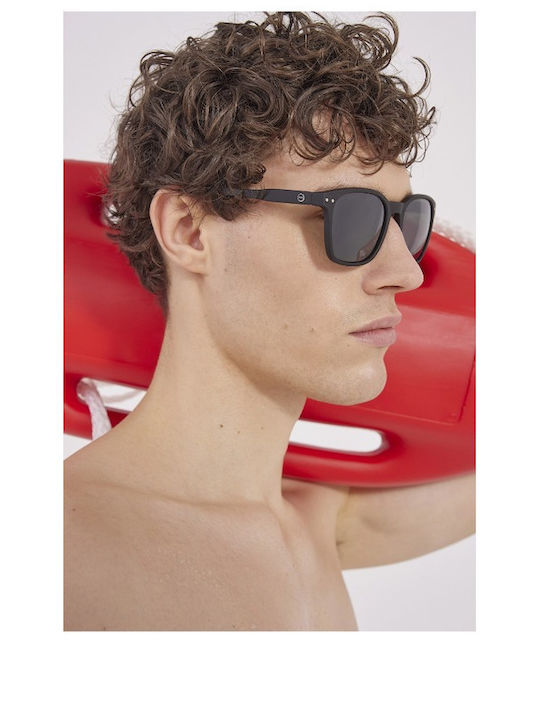 Izipizi Unisex Sunglasses with Black Plastic Frame and Green Polarized Lens